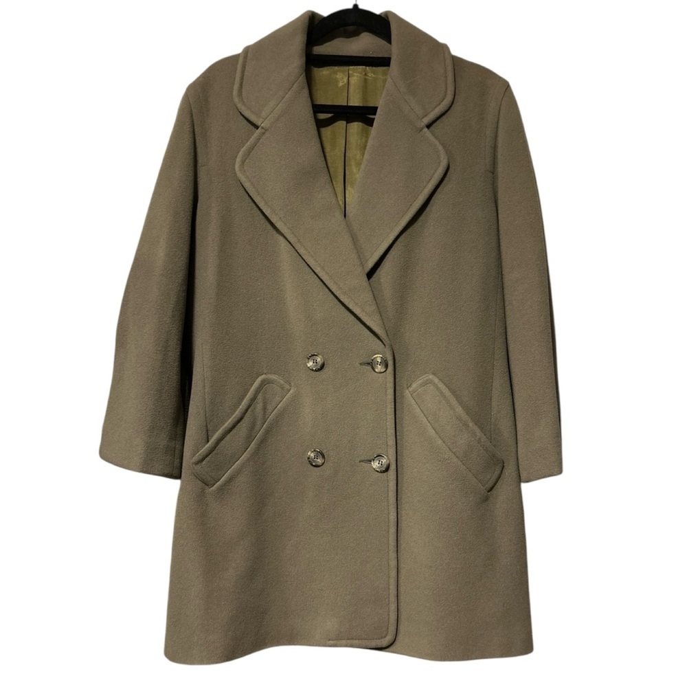 Blarney Olive Green Wool & Cashmere Car Coat Size S